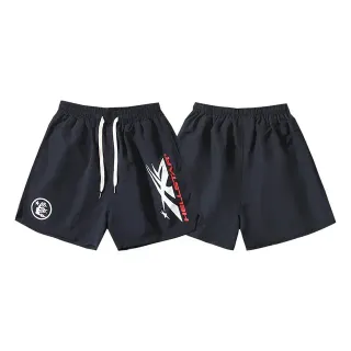 Hellstar Navy White Elastic Waistband Drawstring Closure Shorts