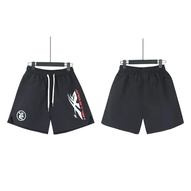 Hellstar Navy White Elastic Waistband Drawstring Closure Shorts 4