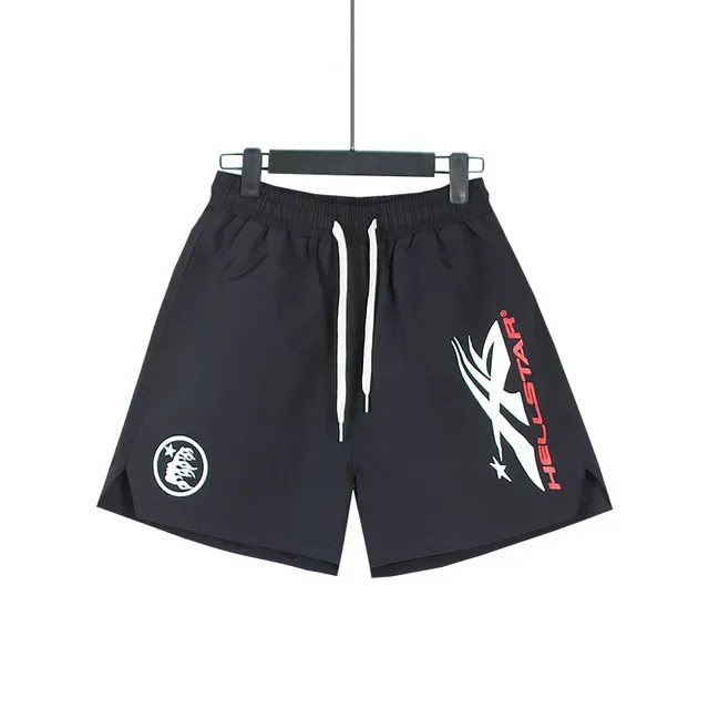 Hellstar Navy White Elastic Waistband Drawstring Closure Shorts 5