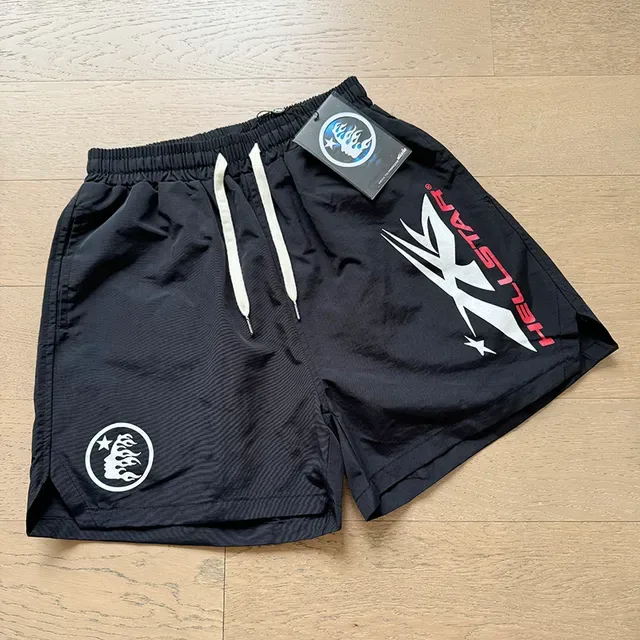 Hellstar Navy White Elastic Waistband Drawstring Closure Shorts 8