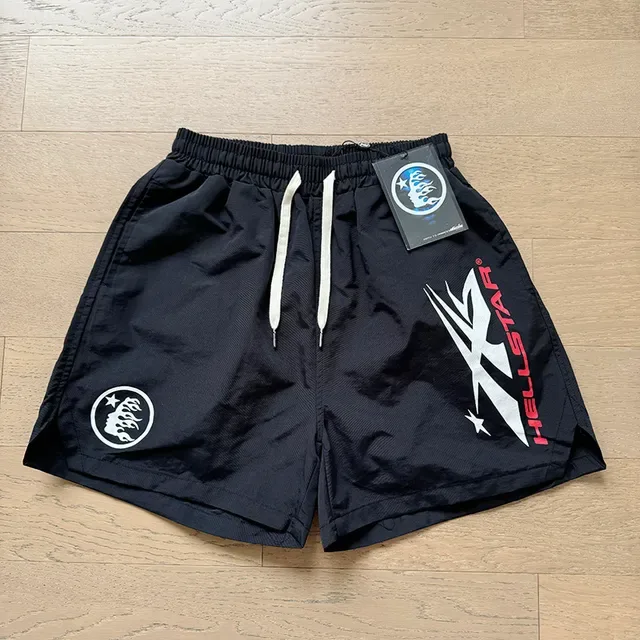 Hellstar Navy White Elastic Waistband Drawstring Closure Shorts 9