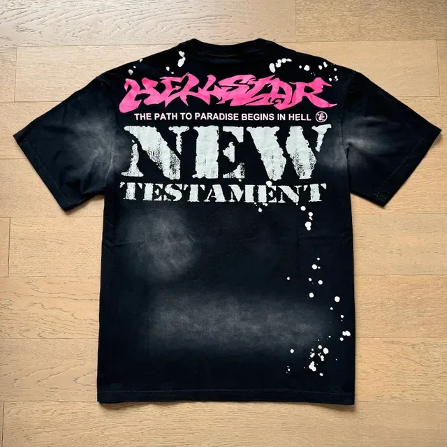 Hellstar New Estament 宽松图案印花黑色T恤 7