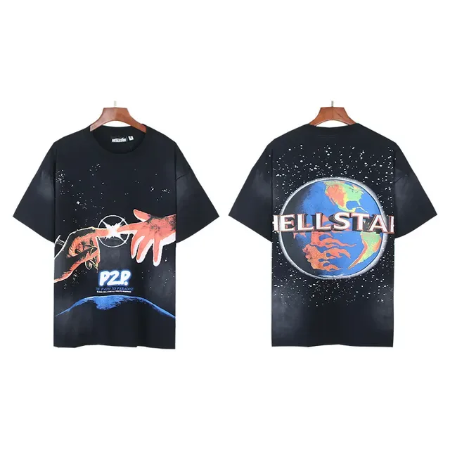 Hellstar 太空印花宽松T恤 4