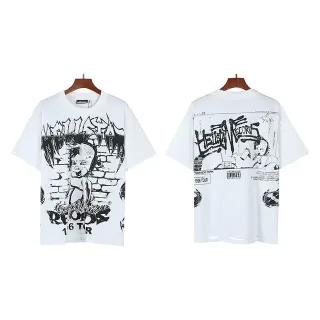 Hellstar White Black Graphic-Print Oversized Fit T-Shirt