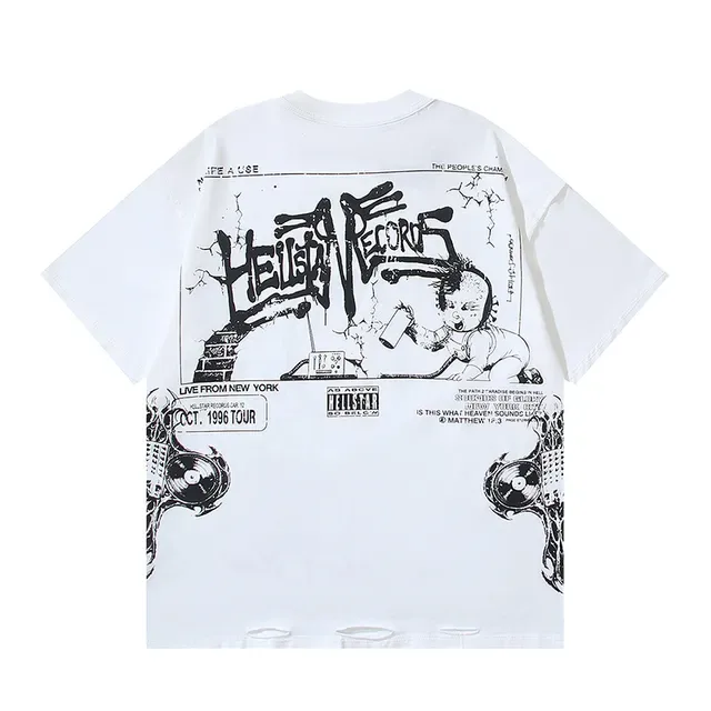 Hellstar 白黑图案印花宽松版T恤 6