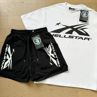 Hellstar White Black Graphic-Print Oversized Fit T-Shirt