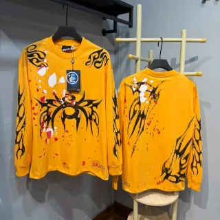 HELSTAR Graphic Tribal Print Yellow Long-Sleeve T-Shirt
