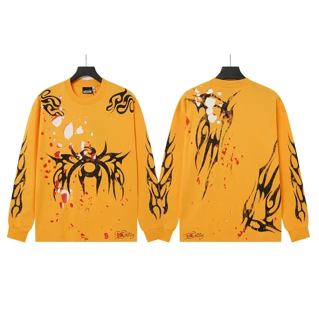 T-shirt HELSTAR jaune à manches longues imprimé graphique tribal 2