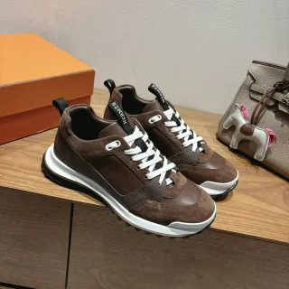 Hermès Brown Suede and Leather Lifestyle Sneakers