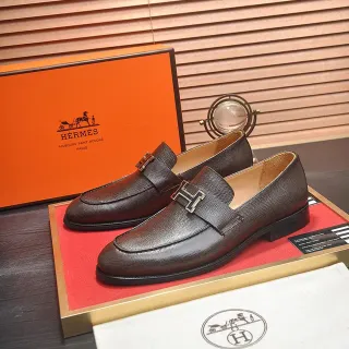 Hermès Constance Loafer بني جلد حبيبي H-Buckle Loafers