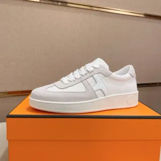 Hermès H Cut Off-White Suede and Textile লাইফস্টাইল স্নিকার