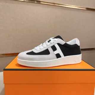 Hermès H-Sneaker ধূসর কালো সাদা লাইফস্টাইল স্নিকার্স