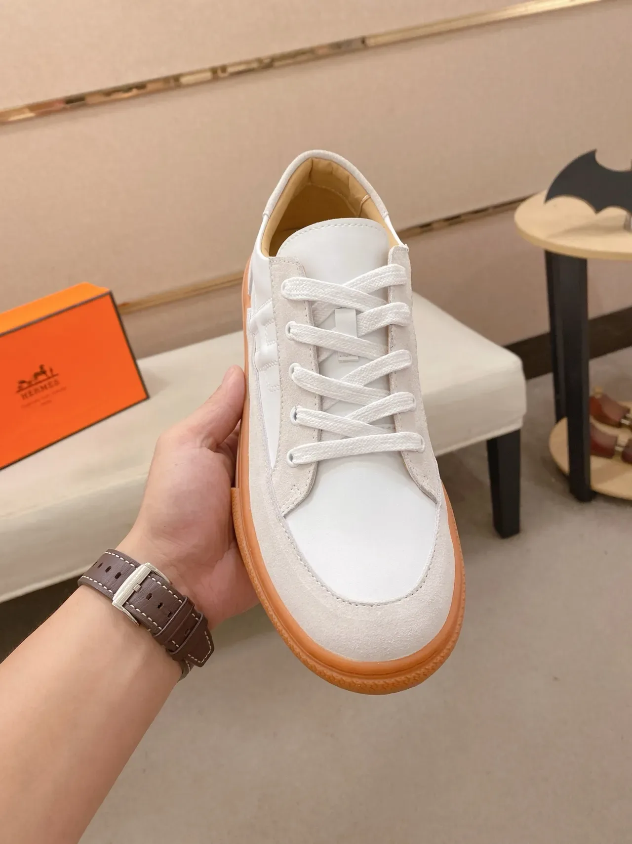 Hermès H Sneaker Blanc et Gomme Sneakers Lifestyle 5