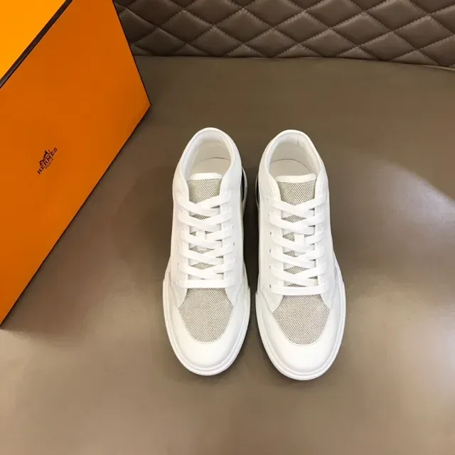 Hermès High-Top Mesh and Leather Sneaker 9