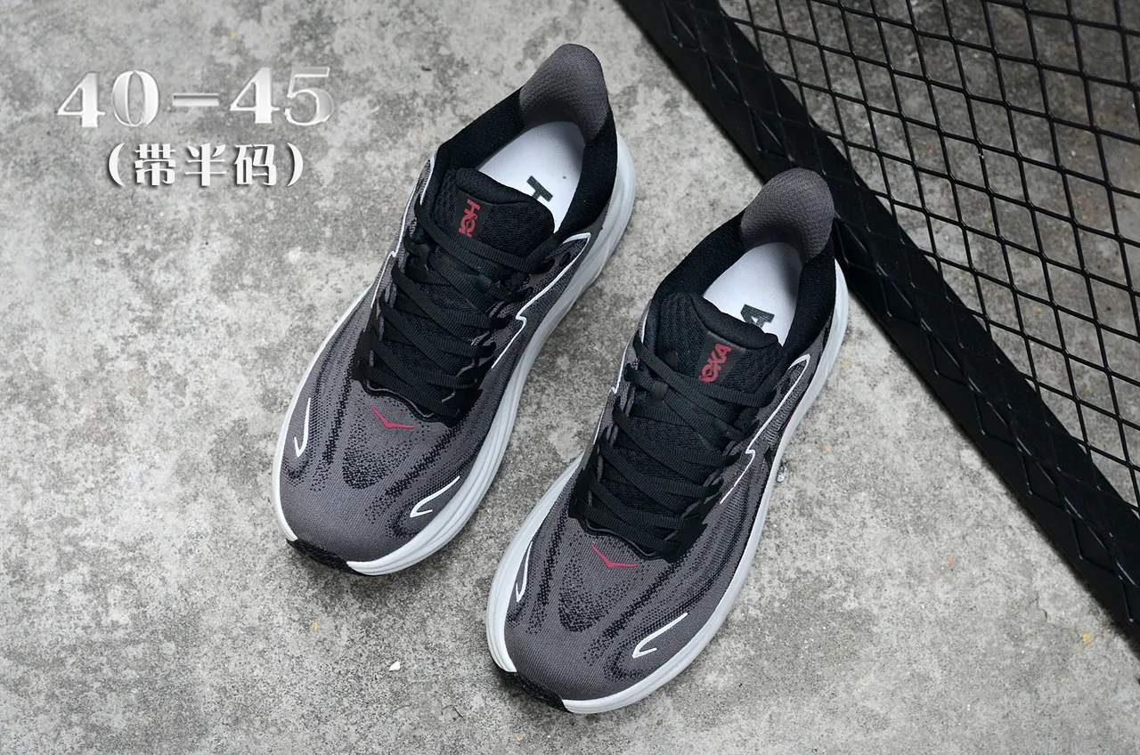 Hoka Clifton 灰白 工程针织鞋面 雕塑中底 跑鞋 4
