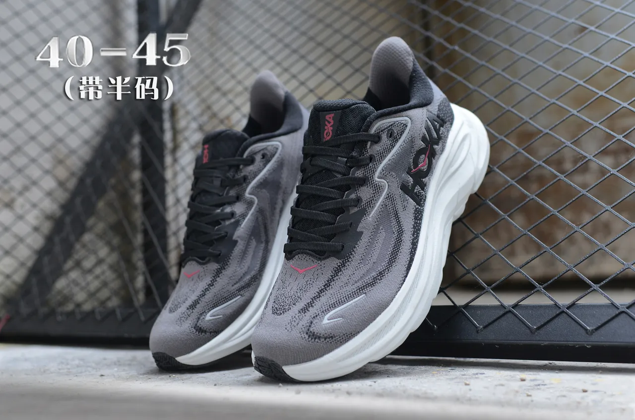 Hoka Clifton 灰白 工程针织鞋面 雕塑中底 跑鞋 5