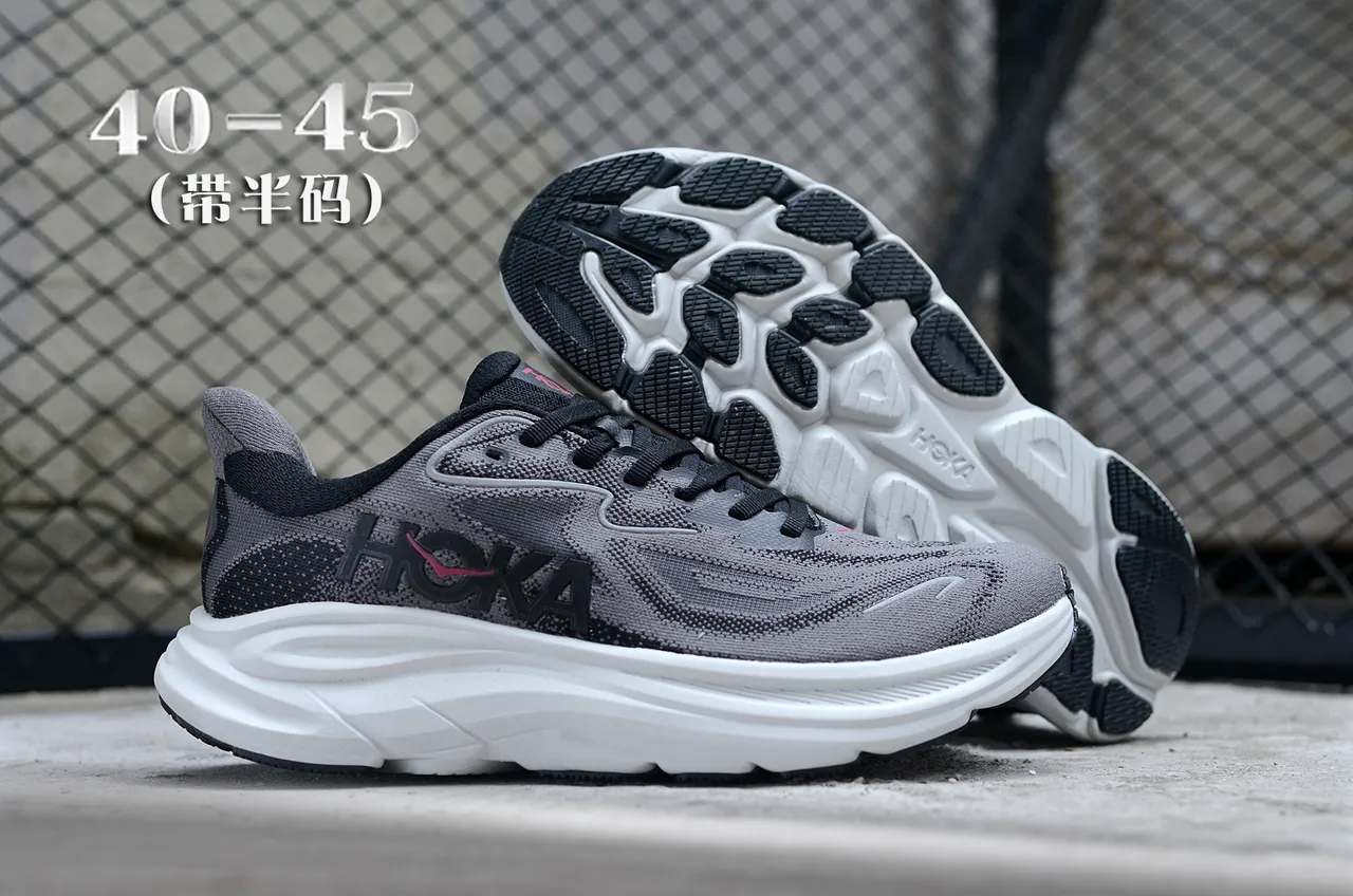 Hoka Clifton 灰白 工程针织鞋面 雕塑中底 跑鞋 7