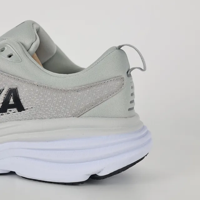 Hoka Gris Blanc Haut en Maille Ingénierisée Semelle Intermédiaire Empilée Amortie Chaussures de Course 4