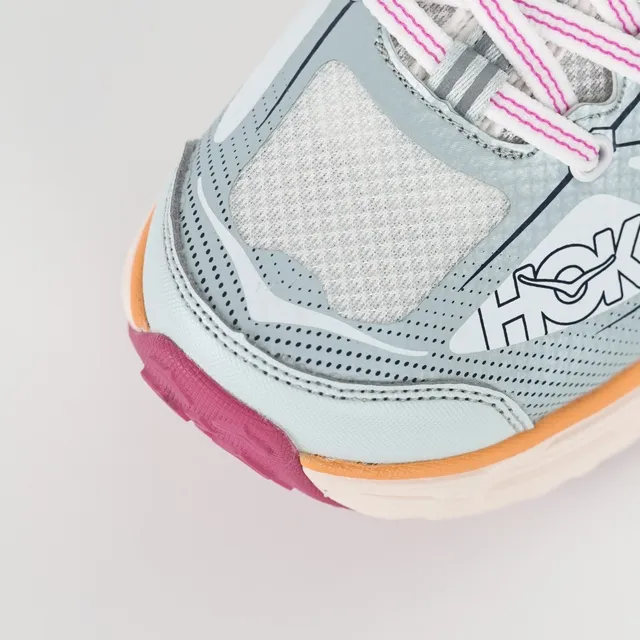 Hoka Mafate Speed 2 Cinza claro rosa laranja Tênis de corrida 5