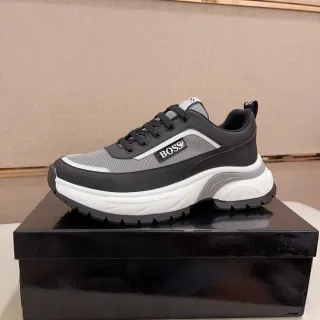 Hugo Boss কালো ধূসর সোল মেশ এবং সিন্থেটিক উপর চাঙ্কি স্নিকার