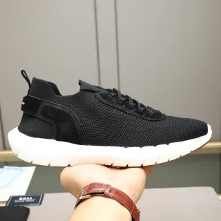 Hugo Boss Black Knit and Suede Lifestyle Sneaker