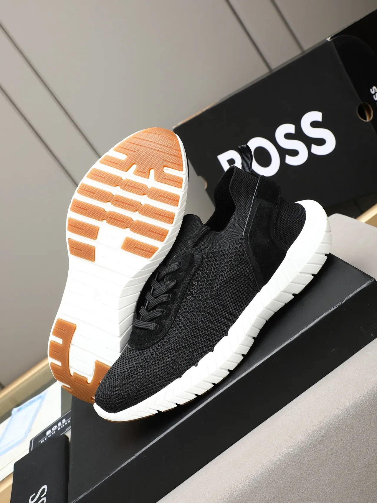 Hugo Boss Zapatillas Lifestyle Negro Tejido y Ante 4