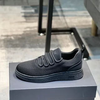 Hugo Boss Zapatillas lifestyle de punto negro plataforma slip-on