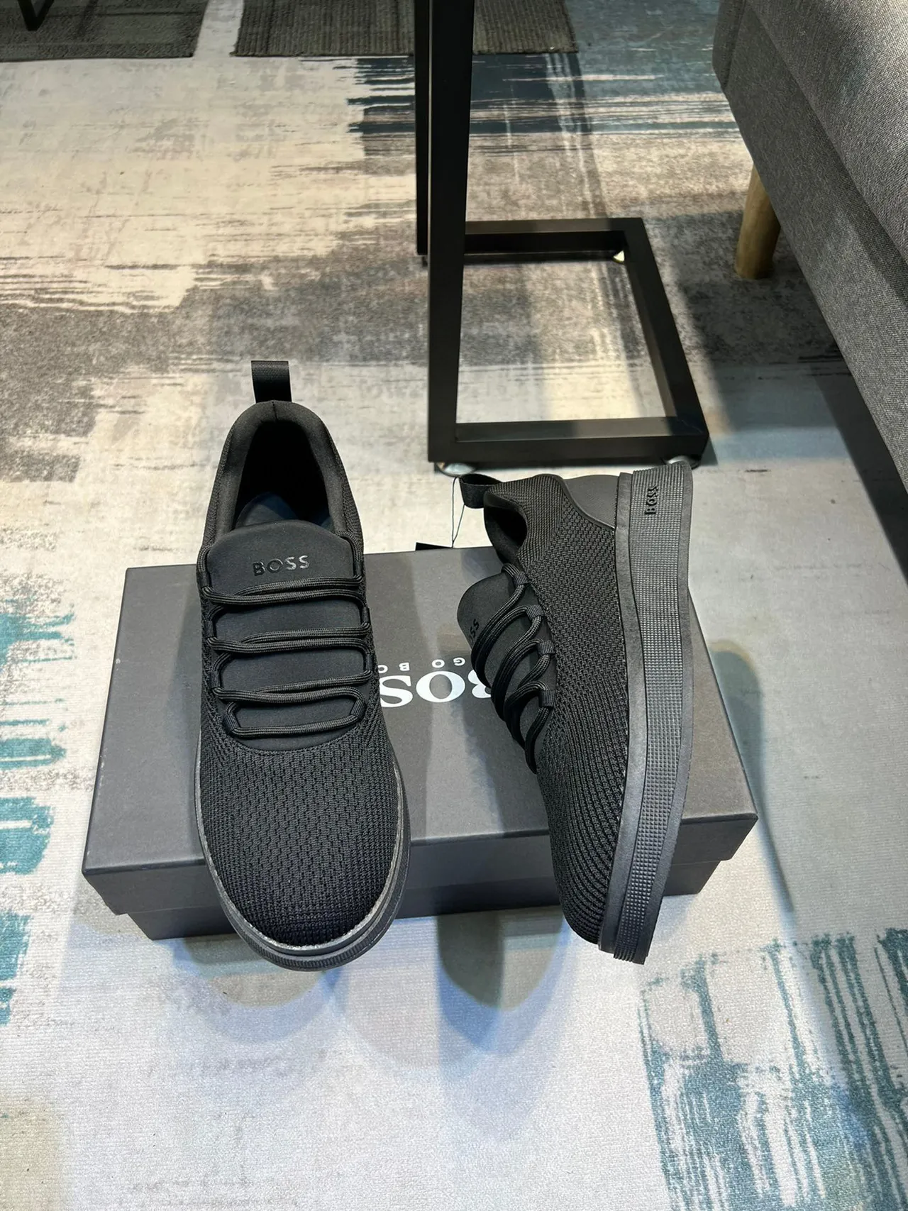 Hugo Boss Black Knit Slip-On Platform Lifestyle Sneakers 4