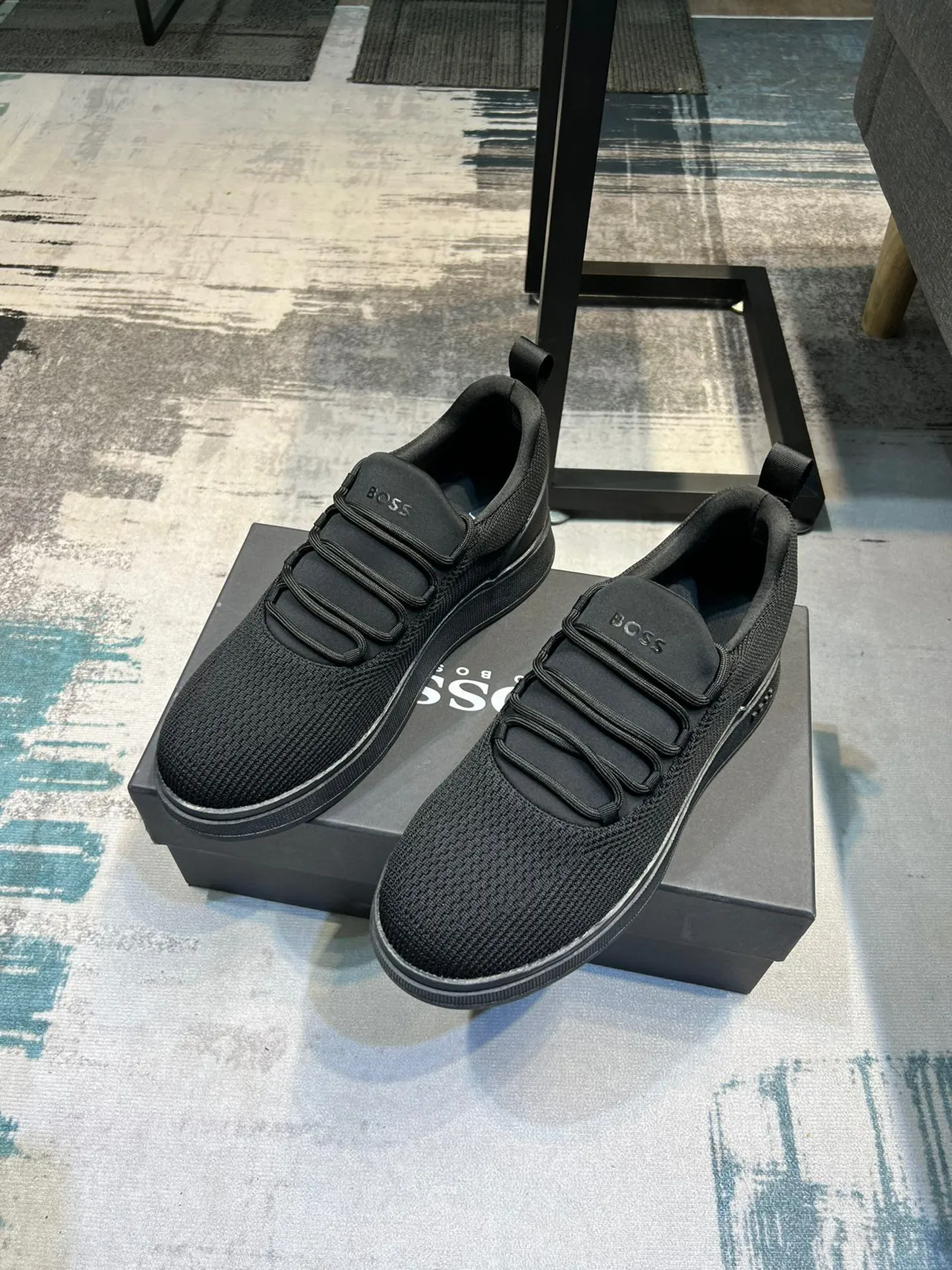 Hugo Boss Black Knit Slip-On Platform Lifestyle Sneakers 5
