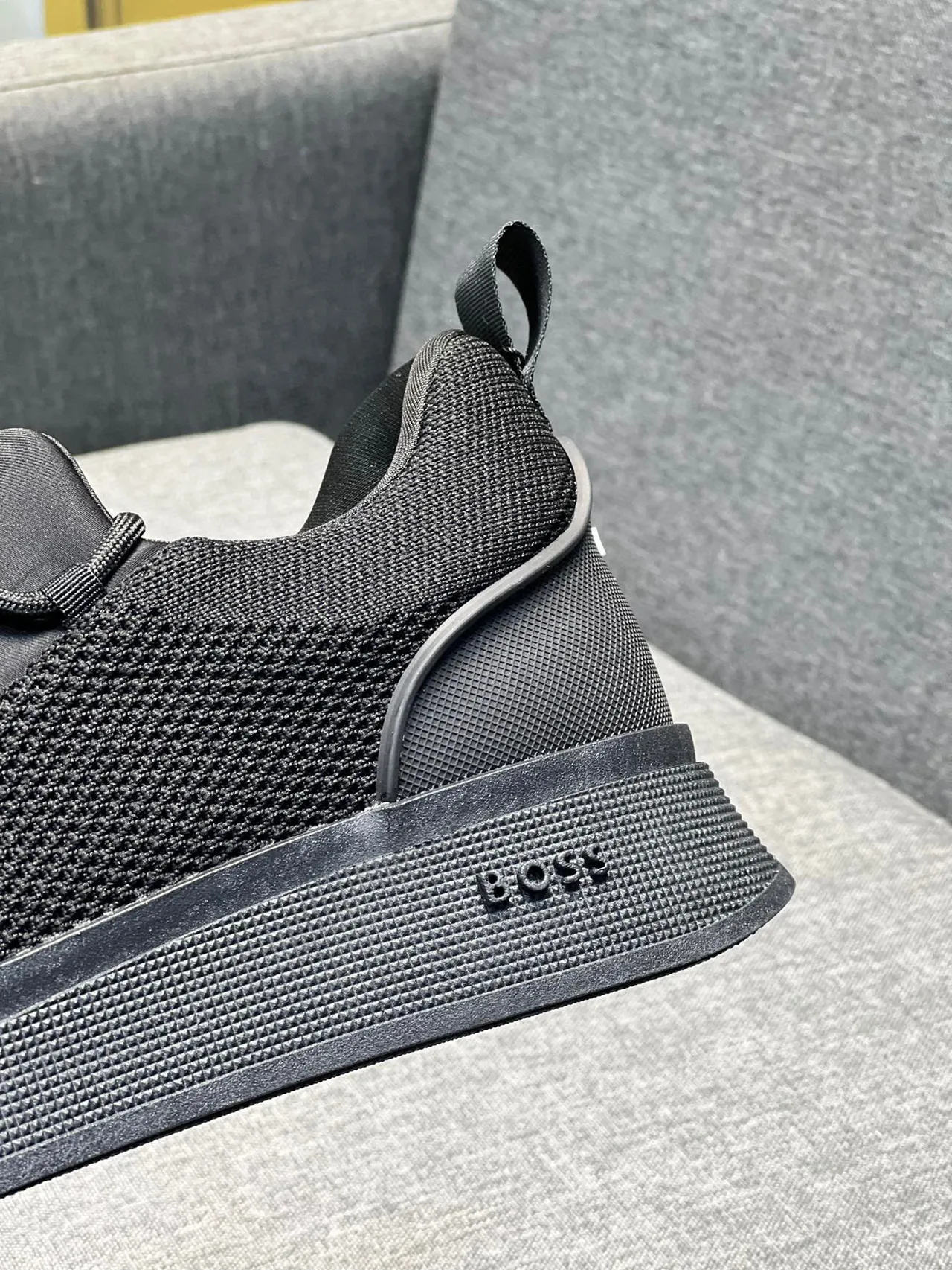 Hugo Boss Black Knit Slip-On Platform Lifestyle Sneakers 8
