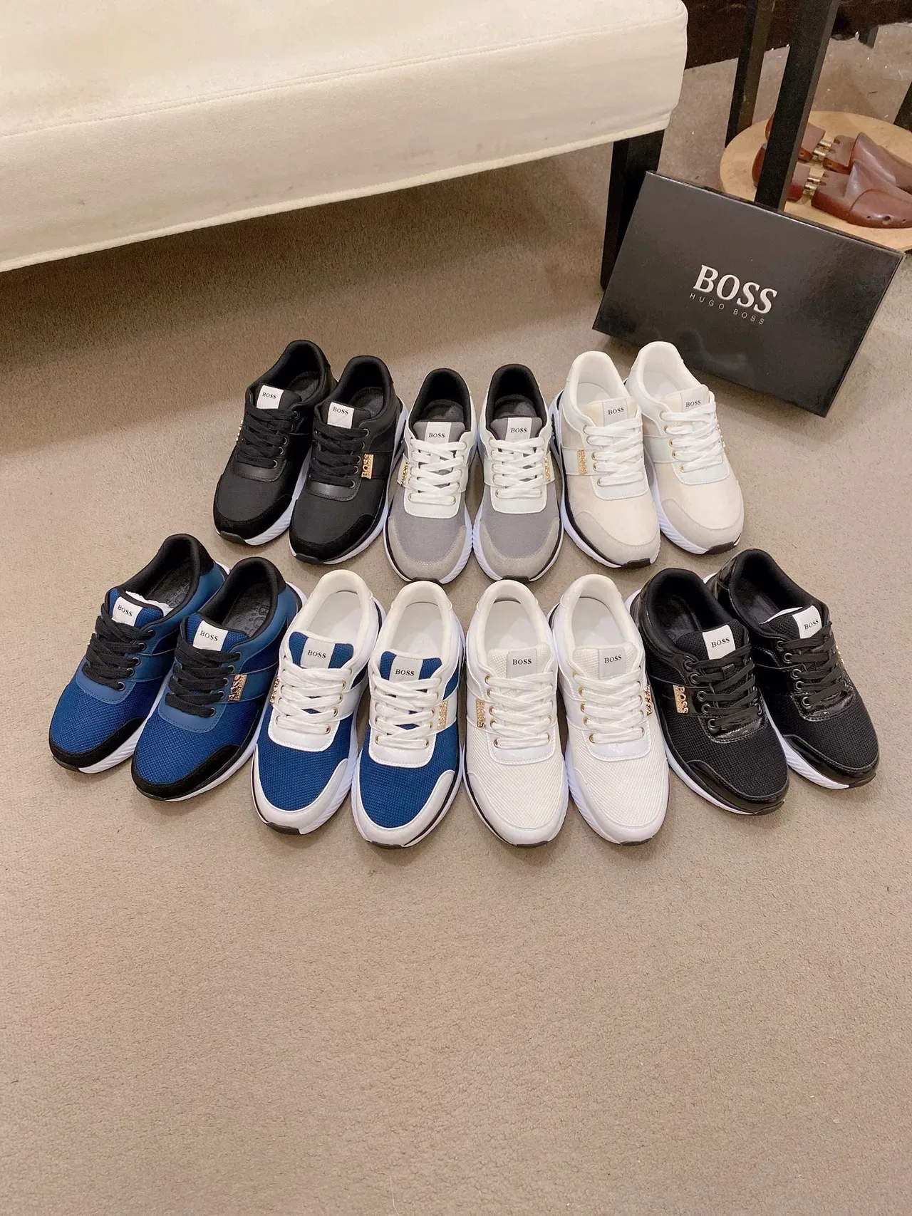 Hugo Boss 黑色混合材质生活方式运动鞋 2