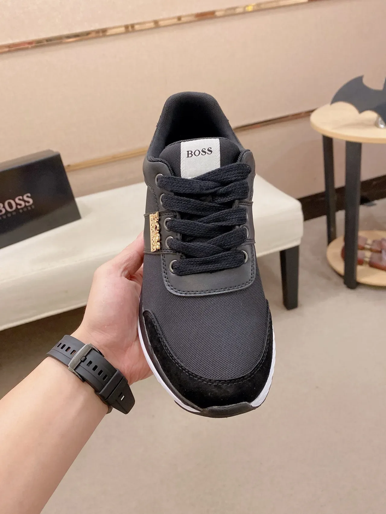 Hugo Boss 黑色混合材质生活方式运动鞋 6