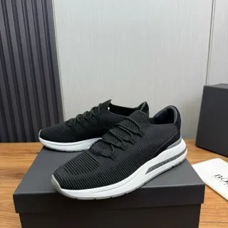 Hugo Boss 黑色白色针织鞋面 罗纹纹理 生活方式运动鞋
