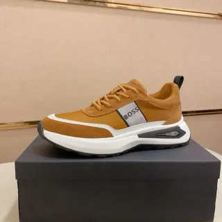 Hugo Boss Chaussures Lifestyle Daim Marron Blanc Beige Chunky Midsole
