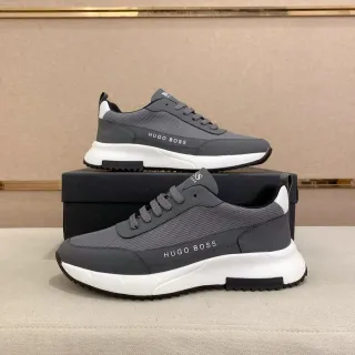 Hugo Boss Gray White 网面和合成鞋面 雕塑中底 生活方式运动鞋