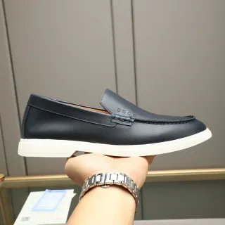 Hugo Boss mocasines Navy White cuero suela de goma