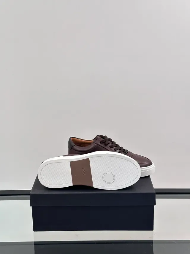 Tênis Lifestyle Hugo Boss Motion Marrom Branco Couro Low Top 2