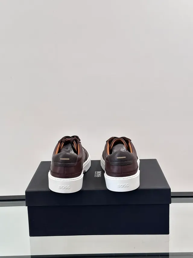 Tênis Lifestyle Hugo Boss Motion Marrom Branco Couro Low Top 3