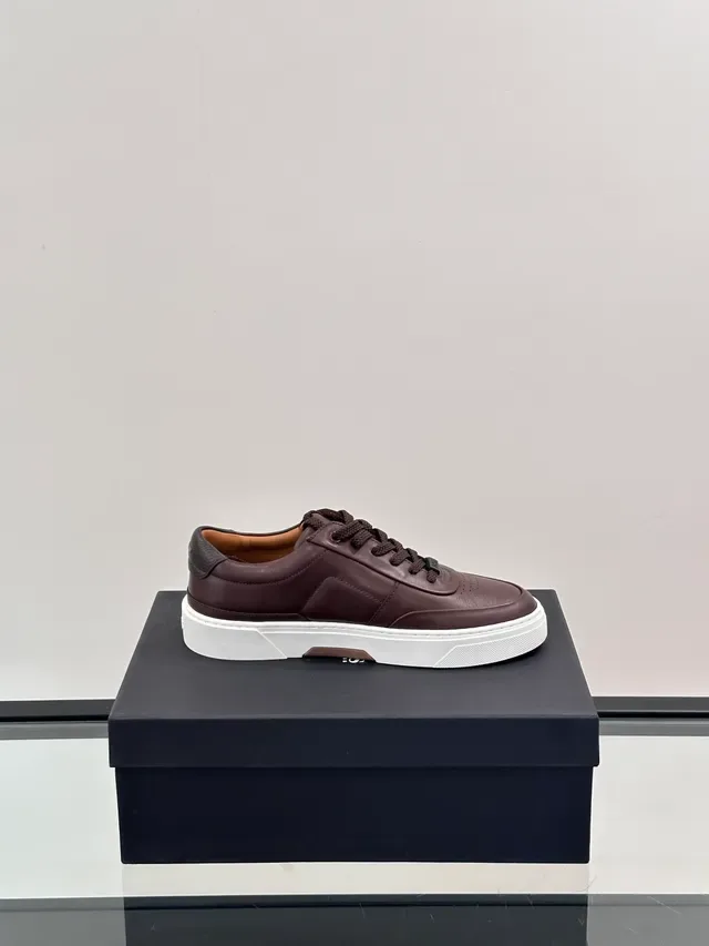 Tênis Lifestyle Hugo Boss Motion Marrom Branco Couro Low Top 4