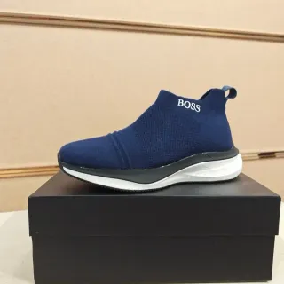 Hugo Boss 海军蓝针织套脚生活方式运动鞋