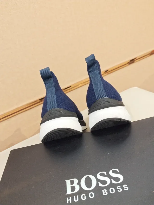 Hugo Boss 海军蓝针织套脚生活方式运动鞋 3