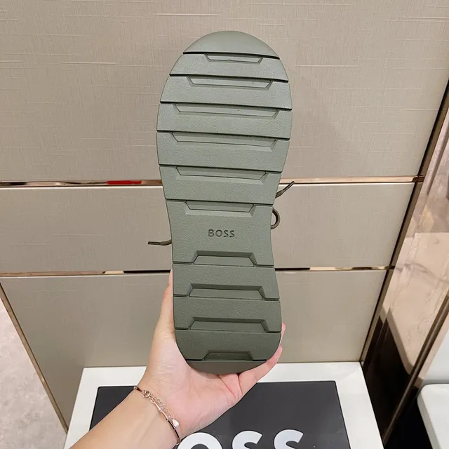 Hugo Boss Tênis Lifestyle Verde Oliva Malha Canelada 2