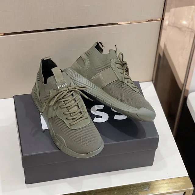 Hugo Boss Tênis Lifestyle Verde Oliva Malha Canelada 3