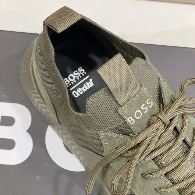 Hugo Boss Tênis Lifestyle Verde Oliva Malha Canelada 4