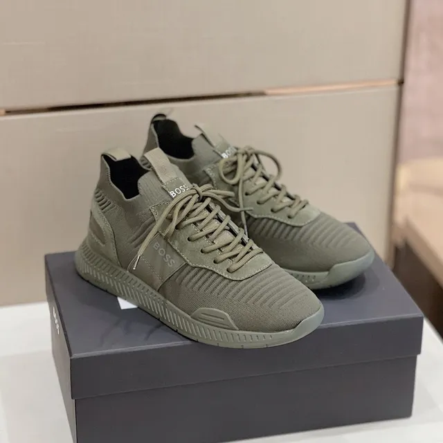 Hugo Boss Tênis Lifestyle Verde Oliva Malha Canelada 8
