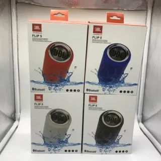 JBL Flip 5 Red Blue Cylindrical Splash-Resistant Portable Speaker