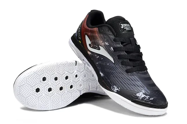 Joma Regate Rebound Black Red Low-Top Synthetic Mesh-Upper Sneakers 6