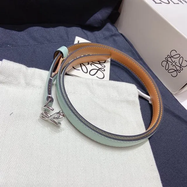 Loewe Anagram Belt 薄荷绿皮革腰带 2
