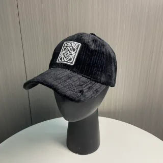 Loewe Anagram Logo قبعة بيسبول سوداء كوردوري
