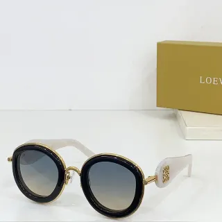 Loewe Anagram نظارات شمسية مستديرة كبيرة سوداء وذهبية
